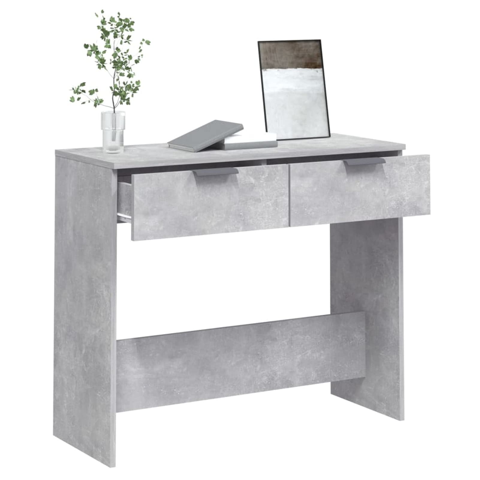 Homgoday Mesa Consola de Madera contrachapada Gris hormigón 90x36x75 cm Mesas auxiliares de salón,Mesa Consola Recibidor Mueble de Entrada Estrecha Clásica