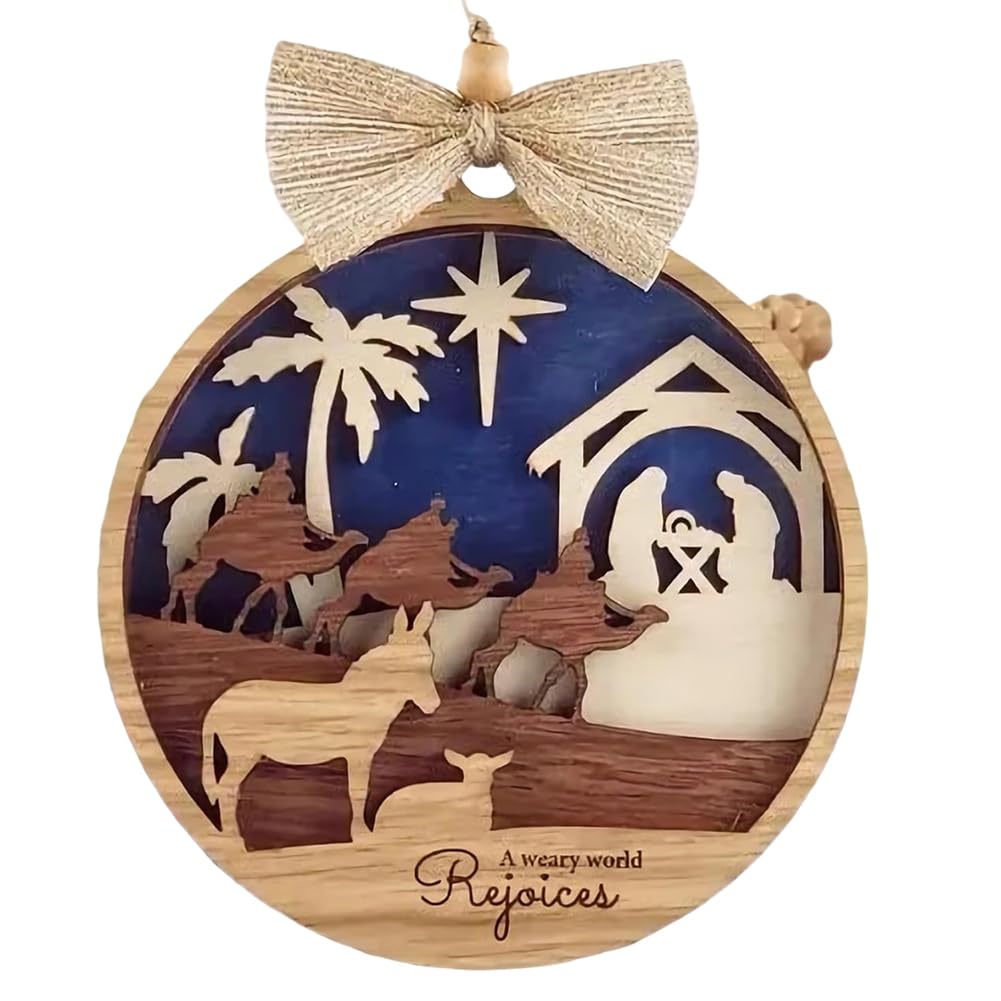 CTRLZS Wooden Christmas Decorations Christmas Tree Decorations Outdoor Christmas Decorations 3D Hanging Decorations A