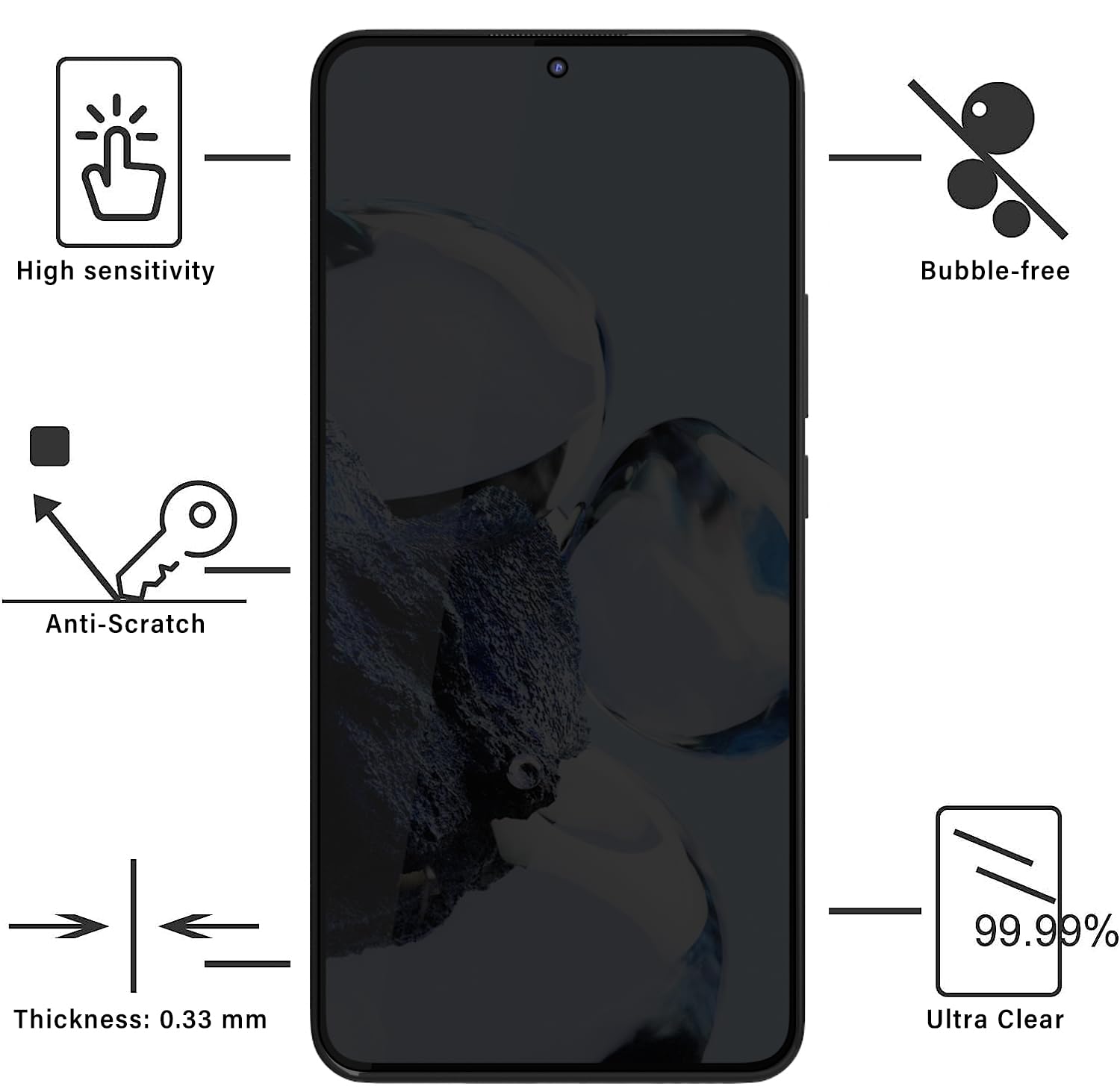 Panzerglas Sichtschutz Für Xiaomi 12T/12T Pro - 9H Härte, Anti-Spy