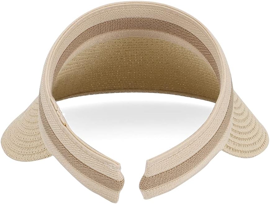 Women Summer Sun Hat Lady's Portable Beach Visor Bowknot Straw Hat - Image 6