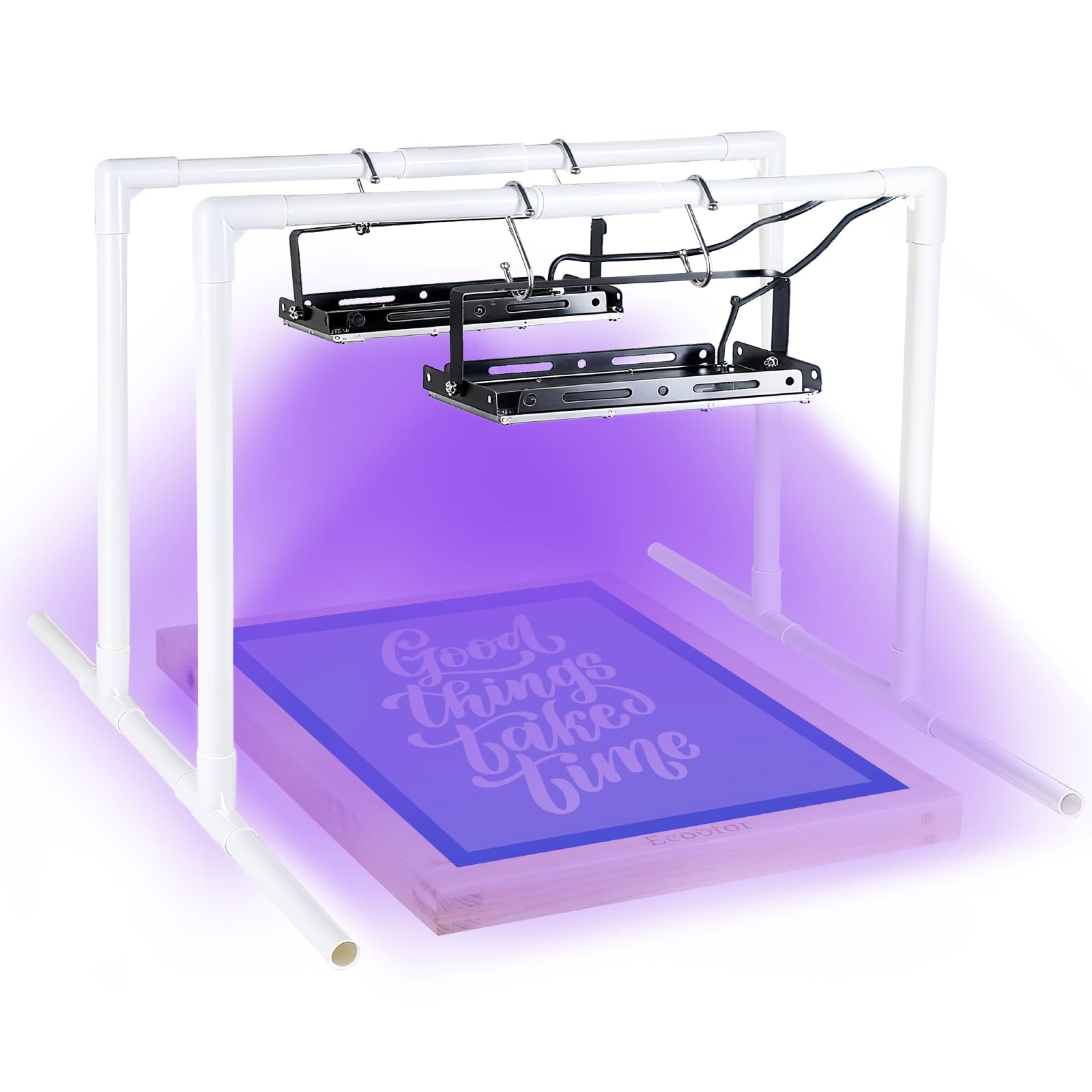 Lot de 2 lampes UV LED 50 W pour sérigraphie avec double support, unité d'exposition pour kit de sérigraphie, émulsion photo et cyanotypes