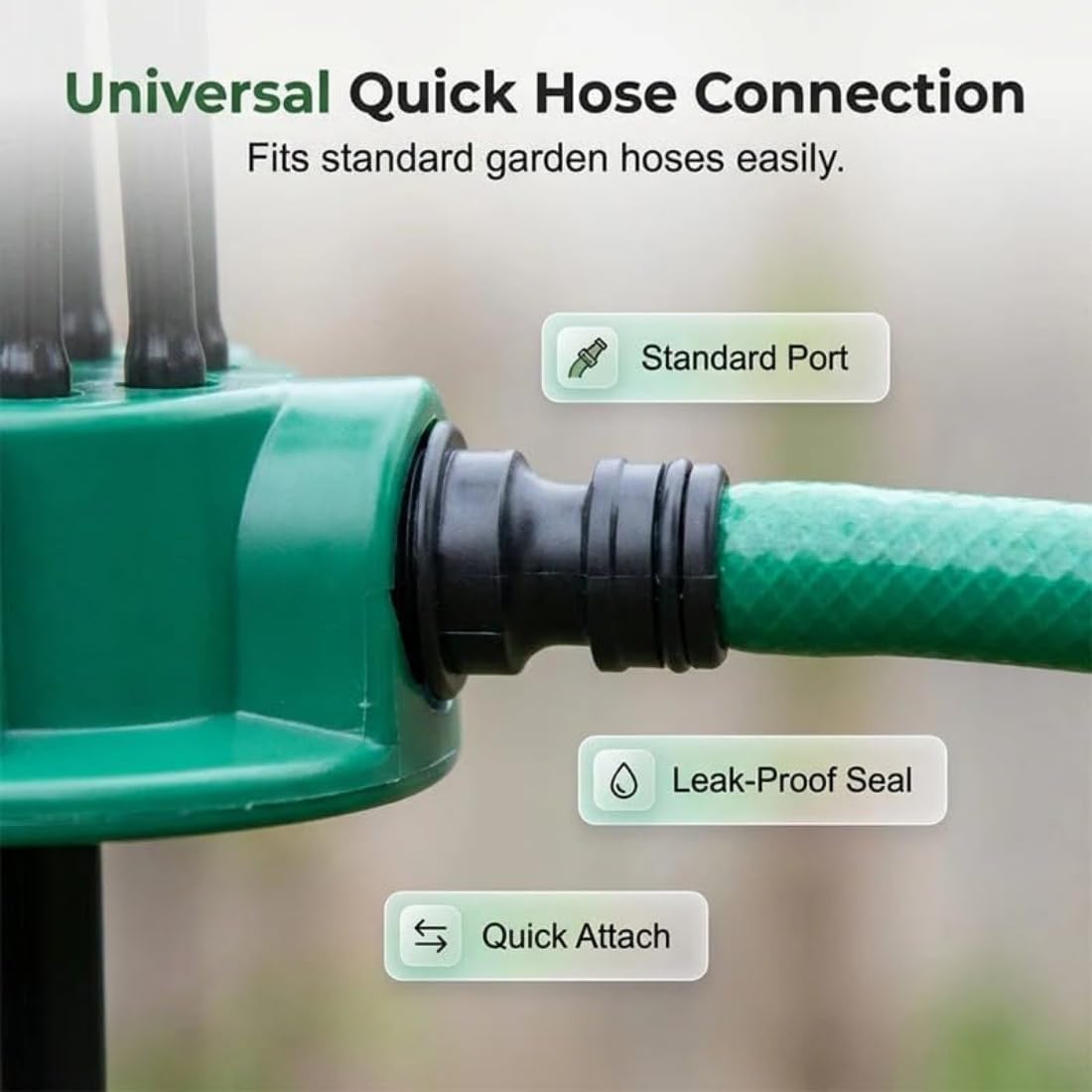 Irrigatore per Prato e Giardino con 12 Tubi Flessibili - Irrigatore Rotante a 360°, Sistema di Irrigazione di Precisione per Prati, Aiuole, Orto, Patio e Piccoli Giardini (5)