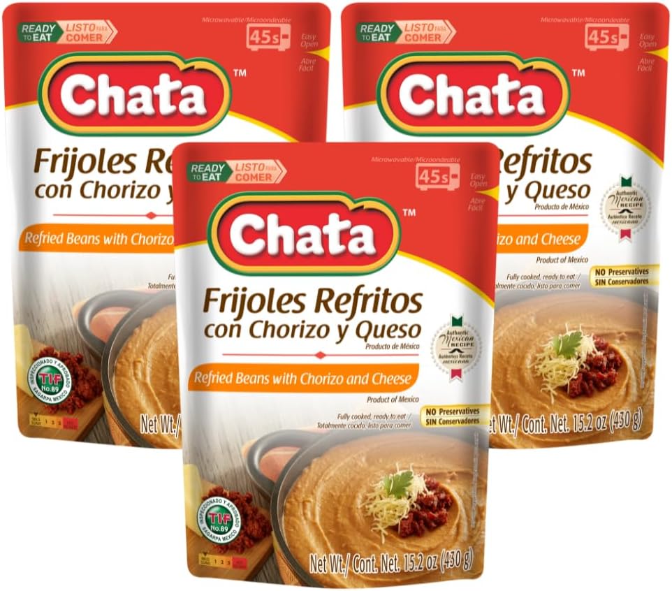 Mexican Refried Beans with Chorizo and Cheese, 15.2 oz (Pack of 3)