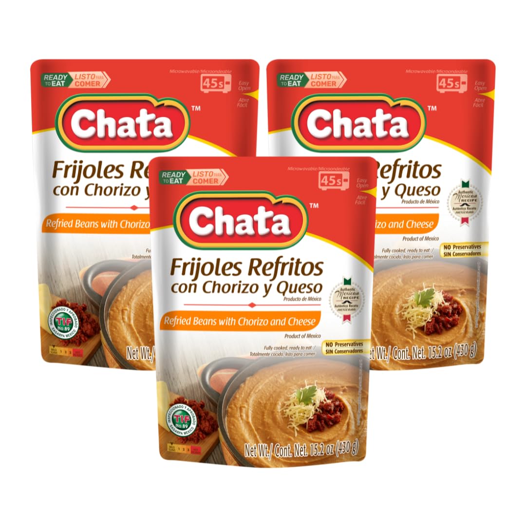 Mexican Refried Beans with Chorizo and Cheese, 15.2 oz (Pack of 3)