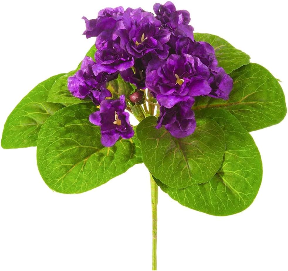 Artificial Semi-Miniature African Violet (Purple) 8 Inch – Realistic Faux Flower for DIY Arrangements, Crafts, and Home Décor