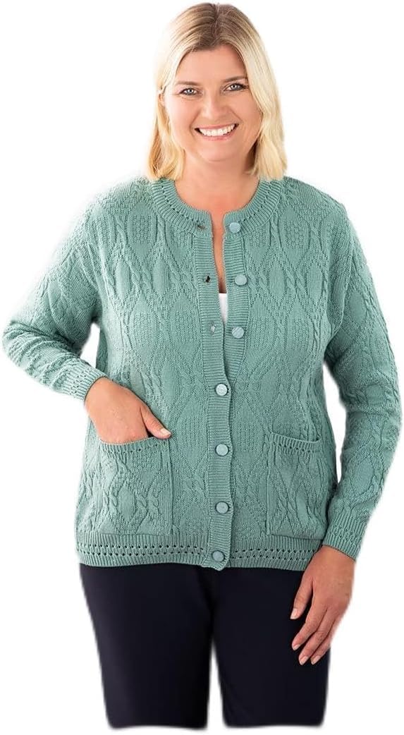 Fashion Friendly Women's Green Cardigan Extra Large (22/24)
