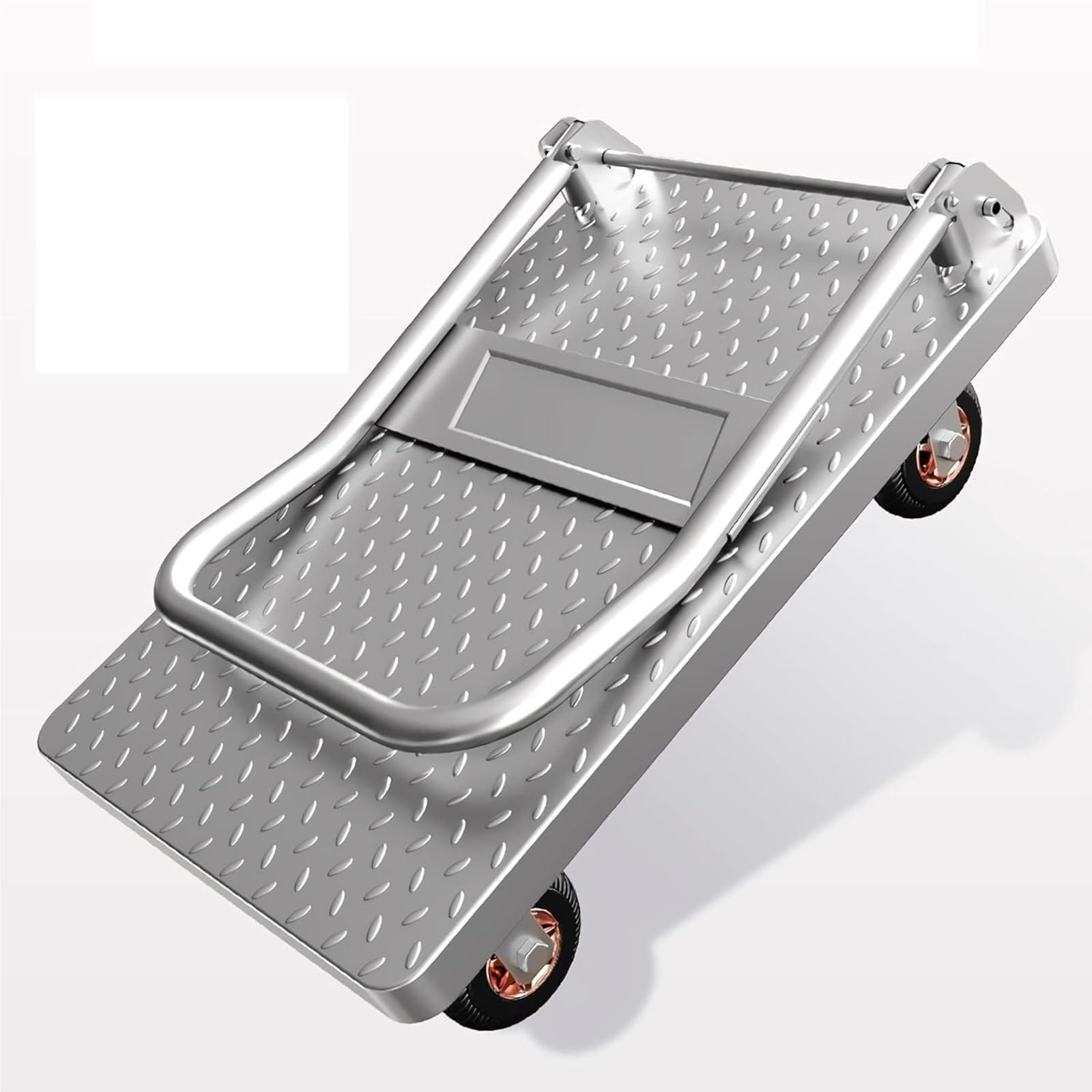 Carrello a spinta for carichi pesanti con piattaforma, carrello pieghevole con ruote girevoli e pianale ribassato for garage e magazzino. carrello