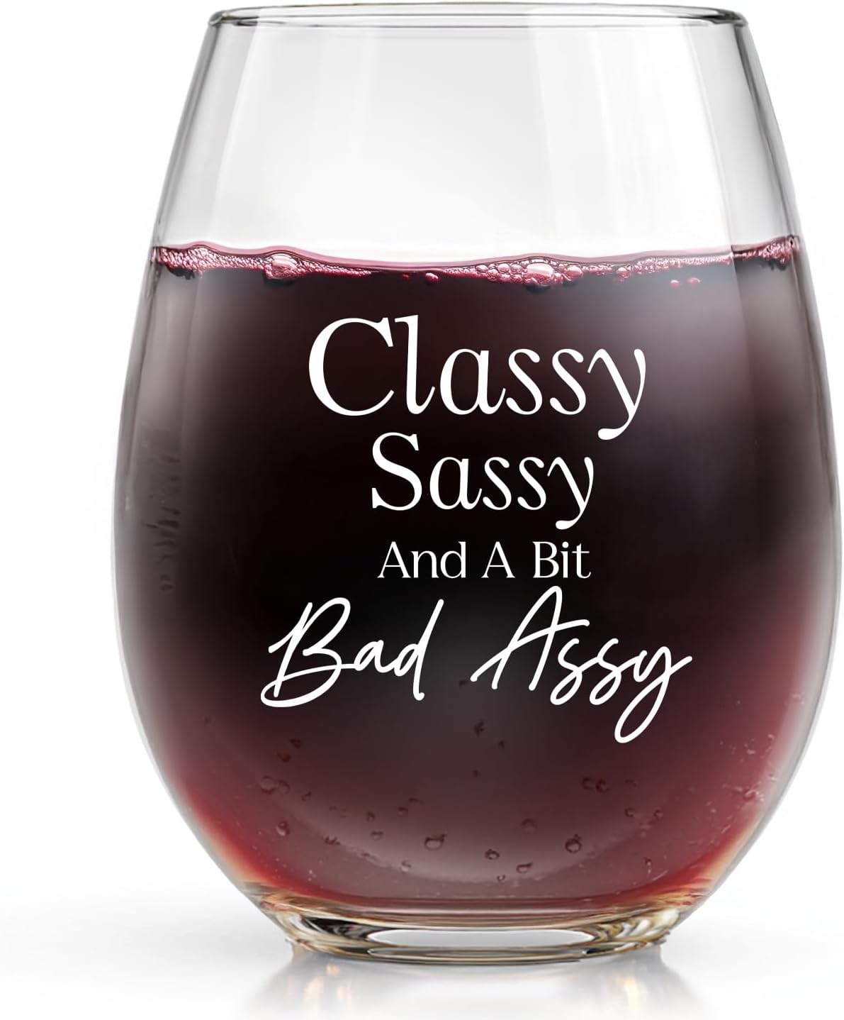Cute Wine Glasses, Funny Unique Wine Glasses for Women Men - Classy Sassy Fun Birthday gift ideas Present for Friends, Coworkers, Neighbor Girlfriend Lovers, Gag (Black)
