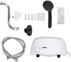 Mini Wall Mounted Electric Instant Water Heater with Adjustable Thermostat,Automatic Temperature Regulation,IPX4 Waterproof,Instant Water Heater for Home,Kitchen