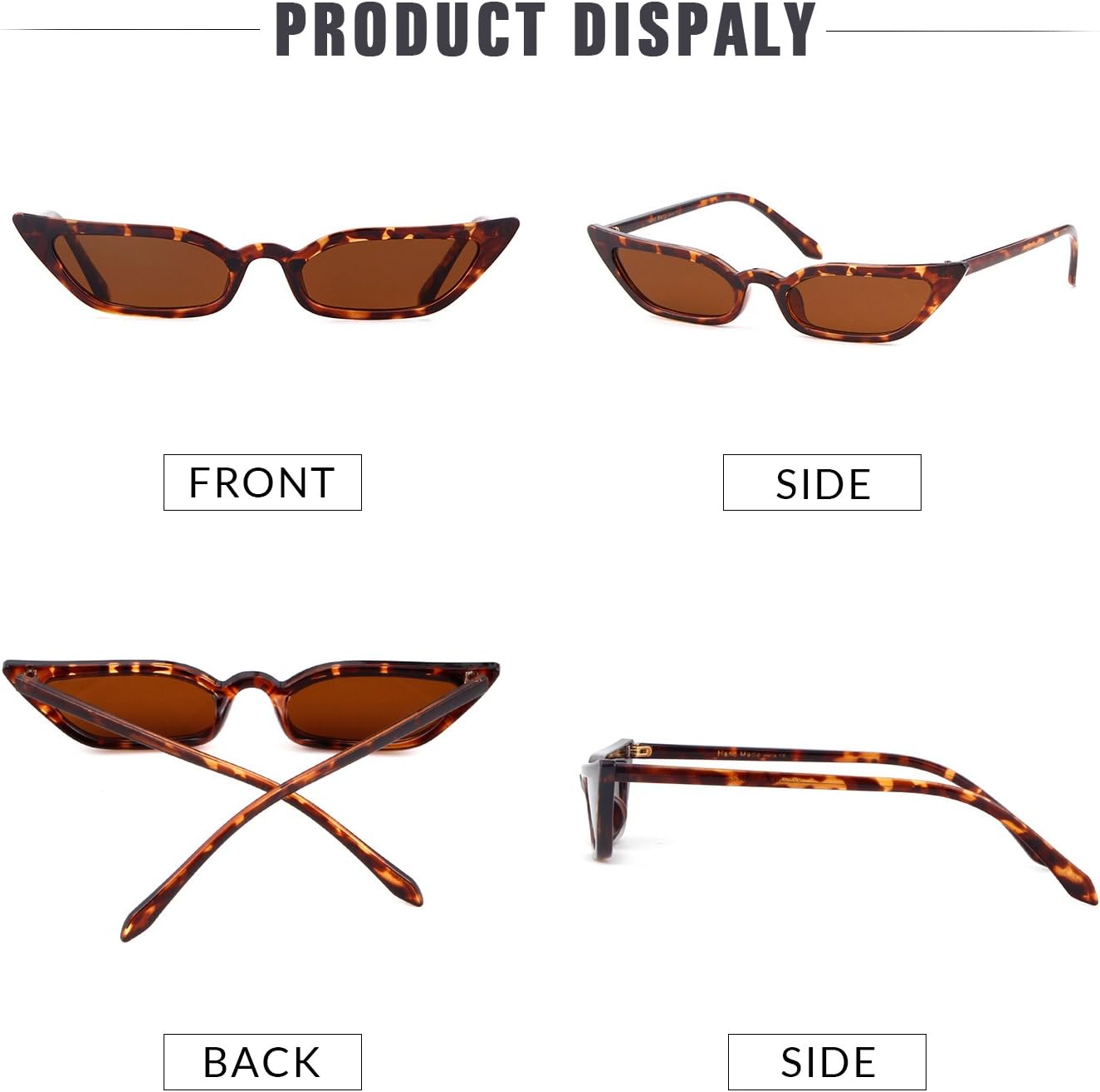 ADE WU Retro Cat eye Sunglasses for Women Cute Small Narrow Skinny Sexy 50s 60s Stylish Cateye Sun Glasses - Image 6