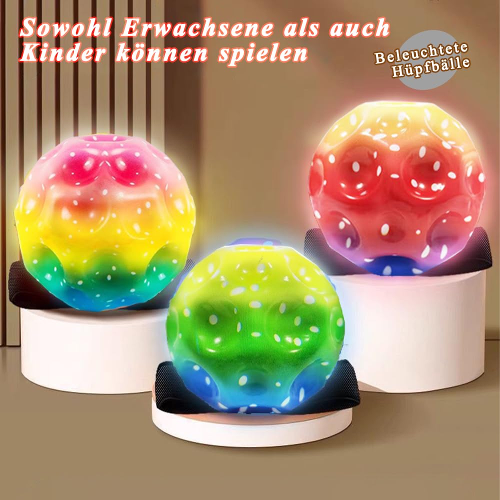 PASLFC Moon Ball, Jumping Ball, Space Ball Super High Bouncing Bounciest Lightweight Foam Ball High Springender Gummiball Salting Ball, Space Ball un suono esplosivo