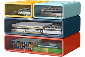 4-Pack Stackable Office Storage Boxes with Drawers | SHOPBOP 4-Drawer Desk Organizer