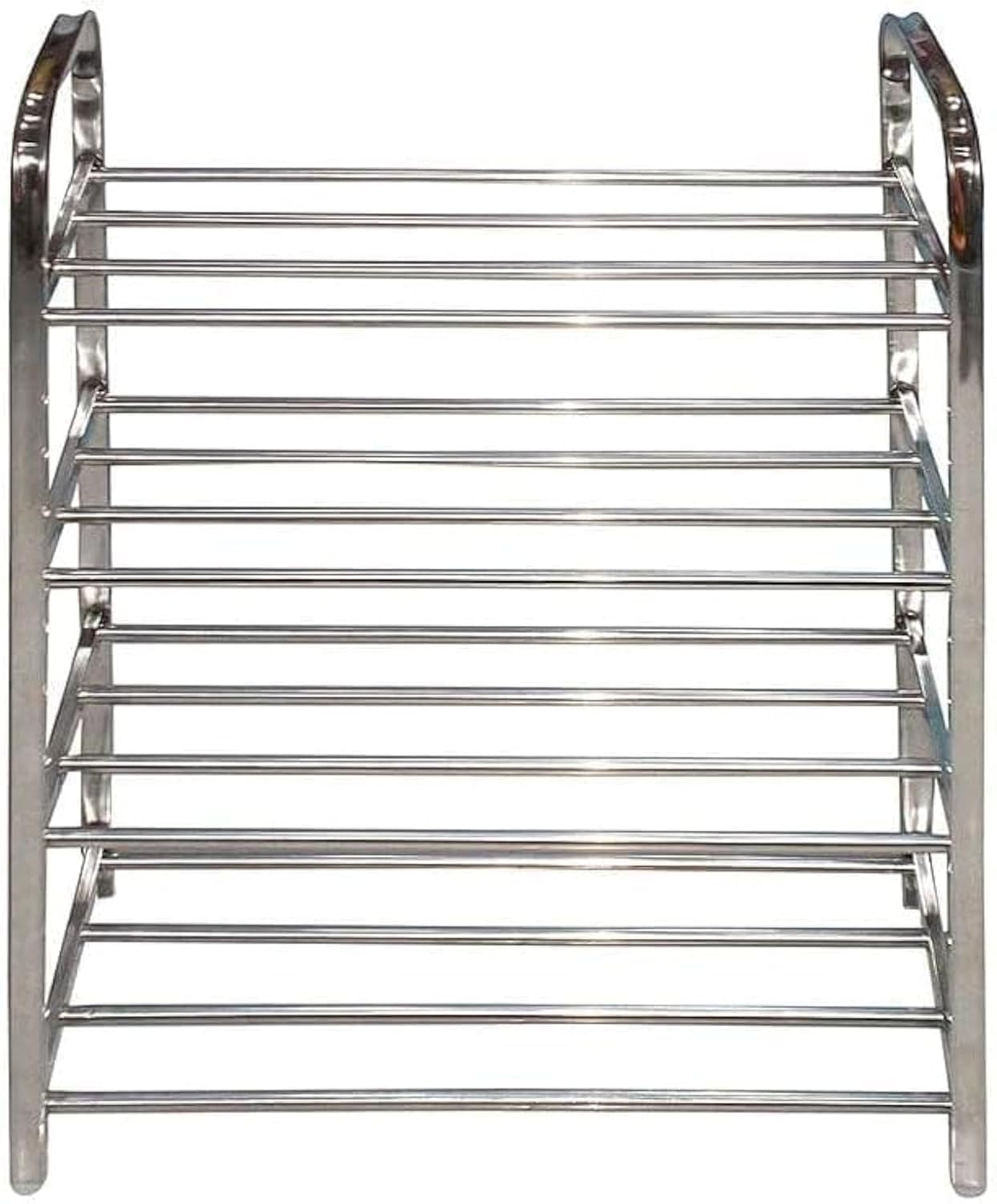 Multipurpose Stainless Steel Portable Folding Shoe Rack Storage Organizer Book Cloth Shelf Metal 4 Layer Foot Wear Storage Living Room Furniture Shoerack