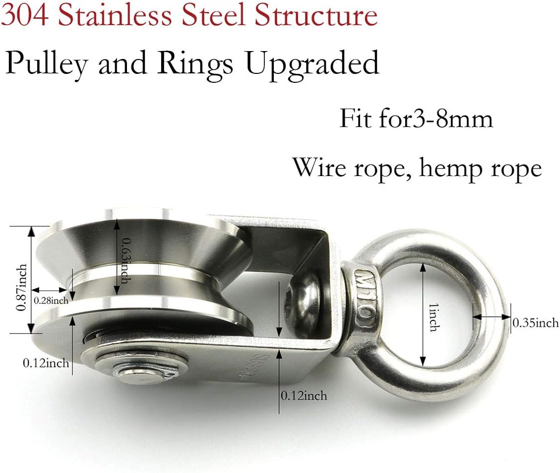 Free Shipping 🛒 Lind Kitchen 1PCS Heavy Duty V Type Single Wheel Pulley Block with Dual Mute Bearings 304 Stainless Steel 360 Degree Swivel Ring Lifting Traction Wheel Best Cyber Deals 🔥 Lind Kitchen 1PCS Heavy Duty V Type Single Wheel Pulley Block with Dual Mute Bearings 304 Stainless Steel 360 Degree Swivel Ring Lifting Traction Wheel