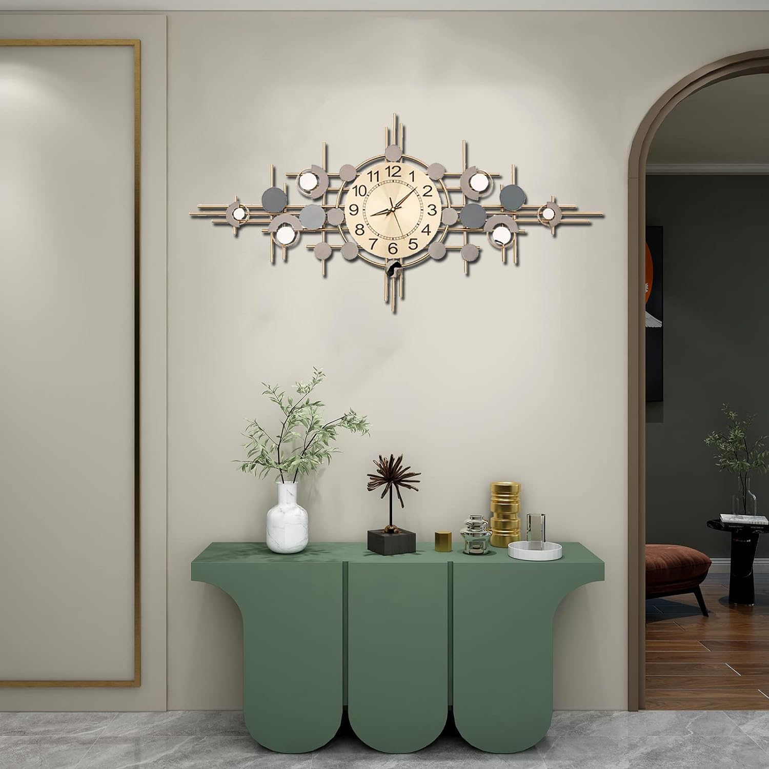 38 Inch Modern Large Wall Clock, Decorative Luxury Art