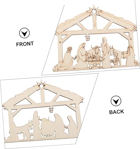 Miniatura 9 de SEWACC 20 piezas de Recortes de madera en blanco para decoración de pared, parches decorativos de madera, manualidades, adornos de madera en blanco,