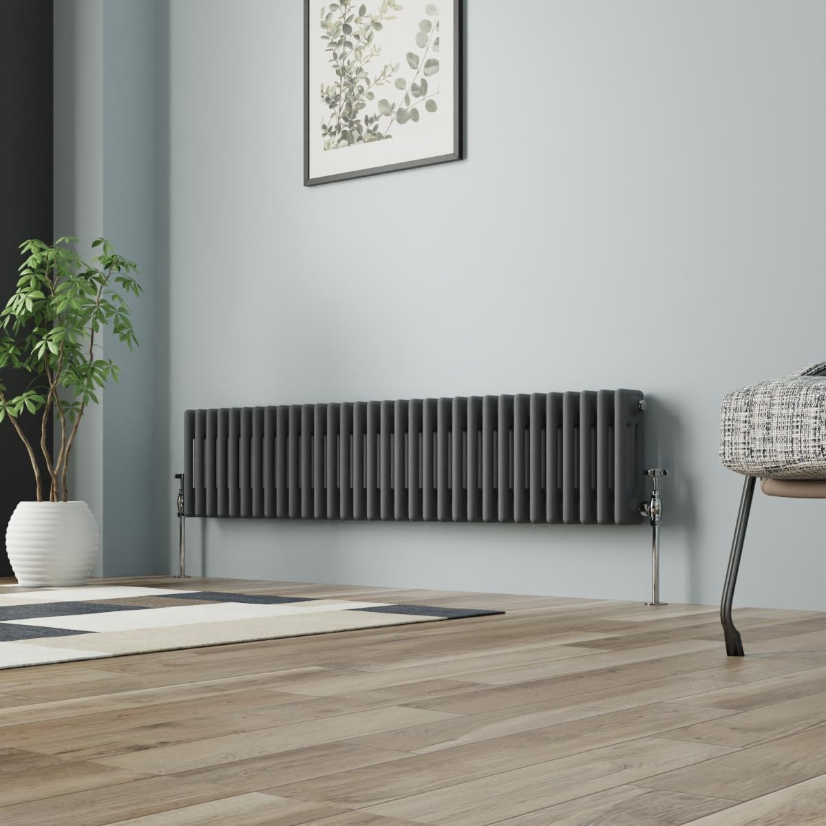 NRG 300 x 1460mm Traditional Column Radiators Horizontal Central Heating Cast Iron Rads for Bathroom Living Room and Kitchen