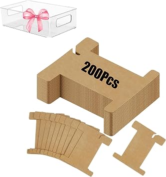 Ribbon Organizer Cardboard Spools, Embroidery Floss Bobbins Thread Holder Ribbon Storage Cards for Cross Stitch Sewing Yarn Thread Craft DIY Organization 200Pcs