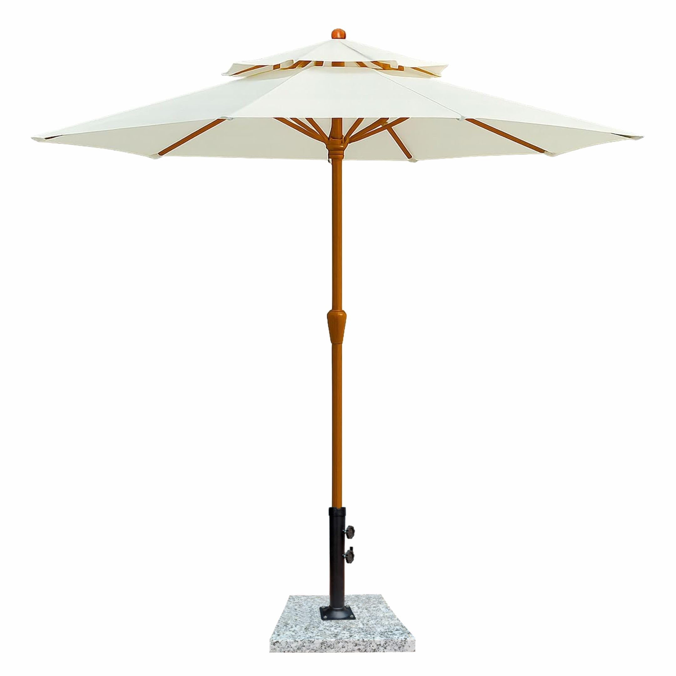 Premium Double Top 9ft Diameter Center Pole Umbrella with Designer Base for Outdoor Cafe | Lawn Area-image-41