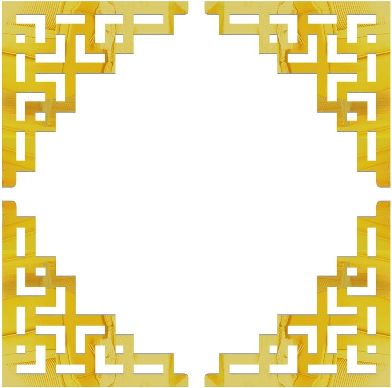 4pcs Elegant Corner Onlay Applique Frame Furniture Wall Mirror Window Stickers for Home Cabinet Door Decor Craft Mirror Wall Art Decal Corner Sticker(Gold,11.8"x11.8")