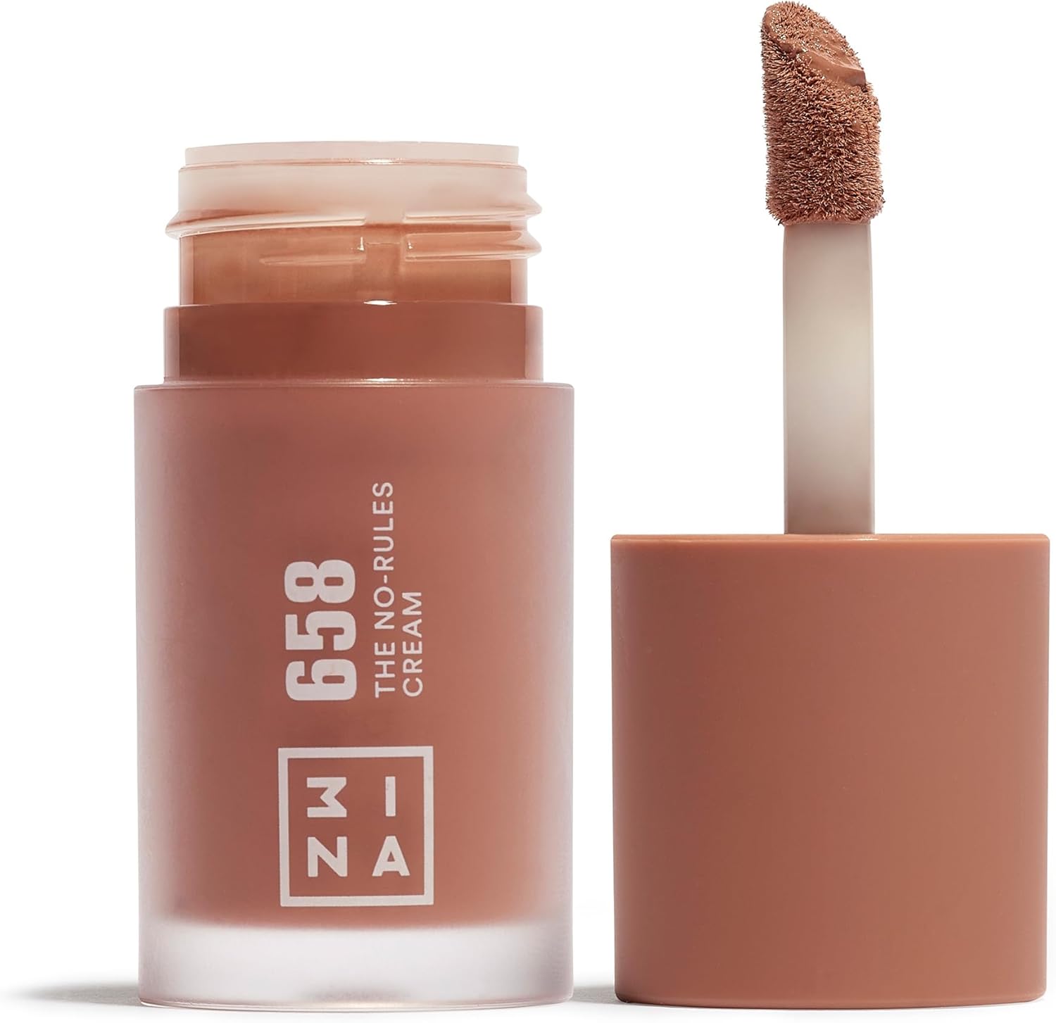 3INA MAKEUP – The No-Rules Cream 658 – Neutral Brown Liquid Blush Matte – Blush for Sensitive Eyes Lips & Cheeks with Sweet Almond Oil – Cream Blush for a Natural Finish –