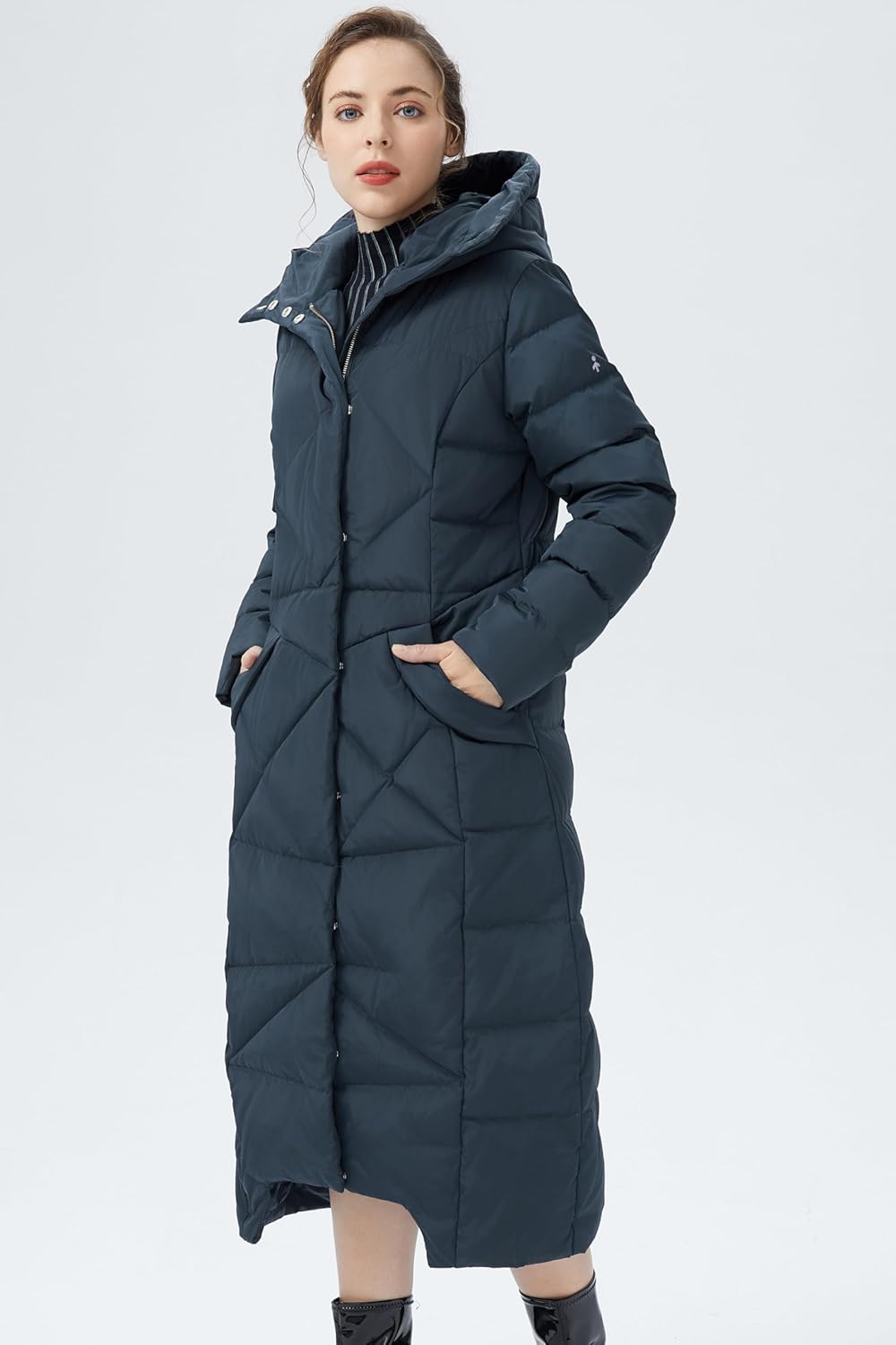 Orolay Women's Puffer Down Coat Winter Maxi Jacket with Hood - Image 4