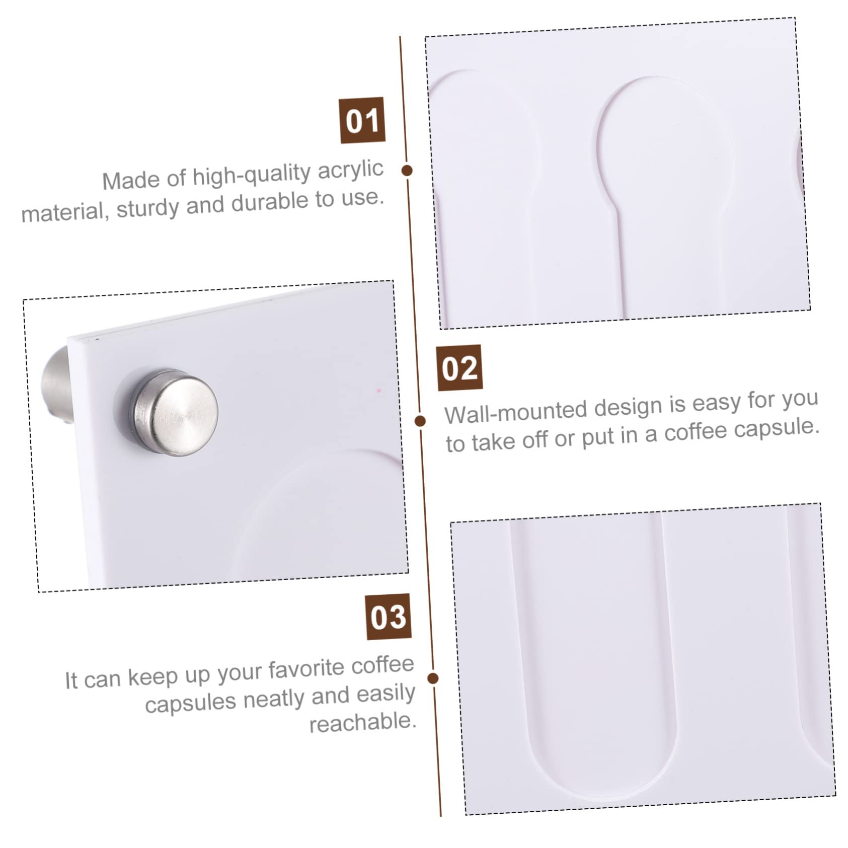 Zerodeko Organizzatore Design a Muro Bianco per Capsule di Acrilico Facile da Pulire Contenitore Compatto per Casa e Locale per Cialde Espresso