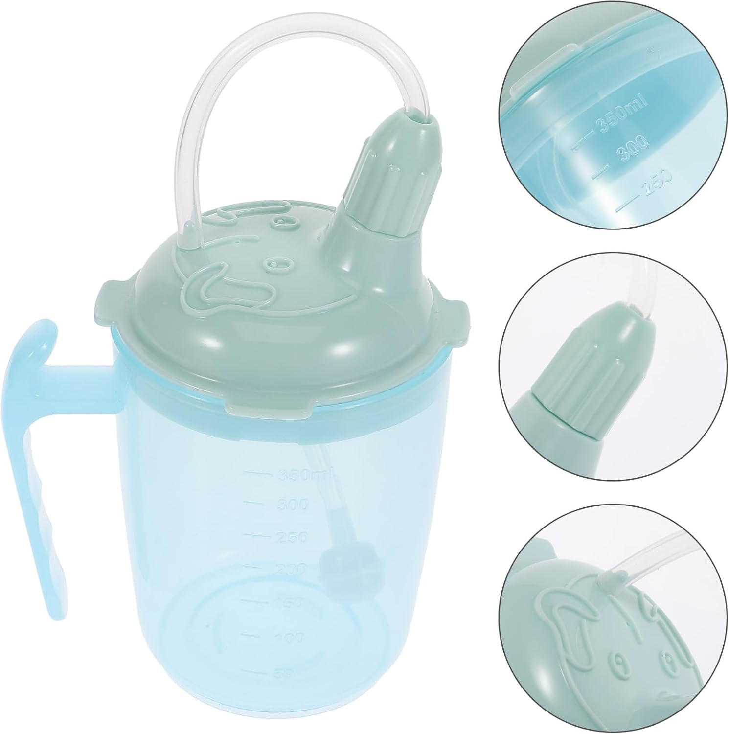 Healifty Leak-Proof Straw Cup for Adults with Handle Spill Resistant Sippy Cup for Elderly Disabled Patients and Pregnant Women Practical Drinking Aid for Home and Care Settings 5.90X4.33X3.54 Inches - Image 8