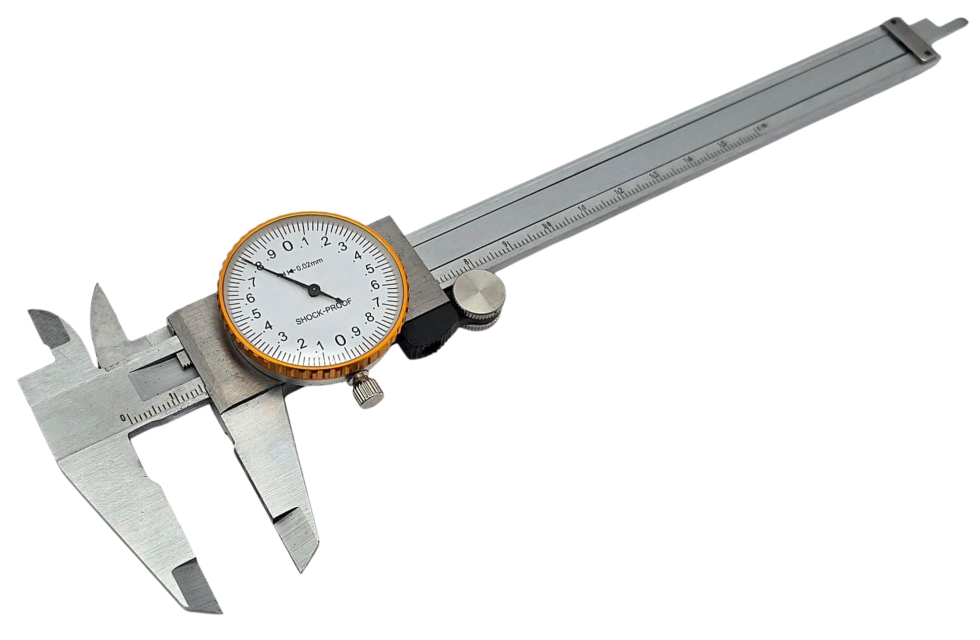 HERO Messschieber 150mm Uhrenmessschieber Präzisionsmessschieber Schieblehre Messschieblehre Meßuhr Analog 0,02 mm mit Feststellschraube für Haushalt und Industrie Messung Stoßfestes Messwerkzeug
