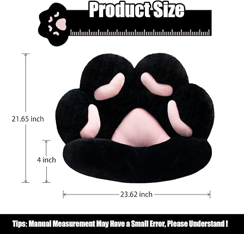 Miniatura 3 de MOONBEEKI - Cojín con forma de pata de gato, cómoda silla kawaii, cojines de felpa para asiento, almohada para silla reclinada regalo para