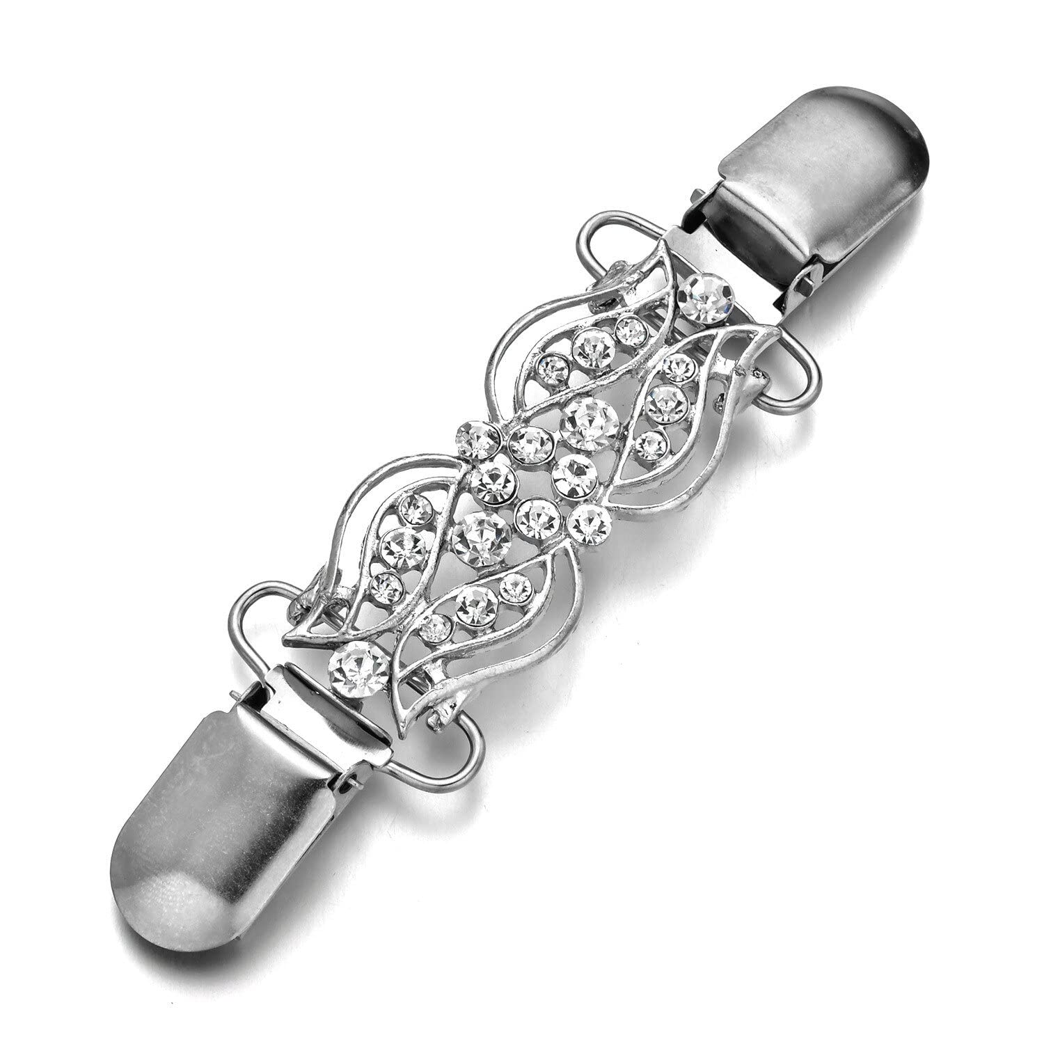 Srebrny Kardigan Clip Pato-Usta Szalik Clip Hollow out Shawl Clip Sweater Swirl Vintage Shawl Clip for Girls Women