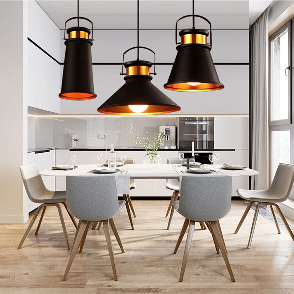 Luz de suspensión de metal con personalidad creativa, lámpara colgante de estilo industrial nórdico, lámpara de araña de una sola cabeza con tornillo E27, restaurante, bar, accesorio de ilumi