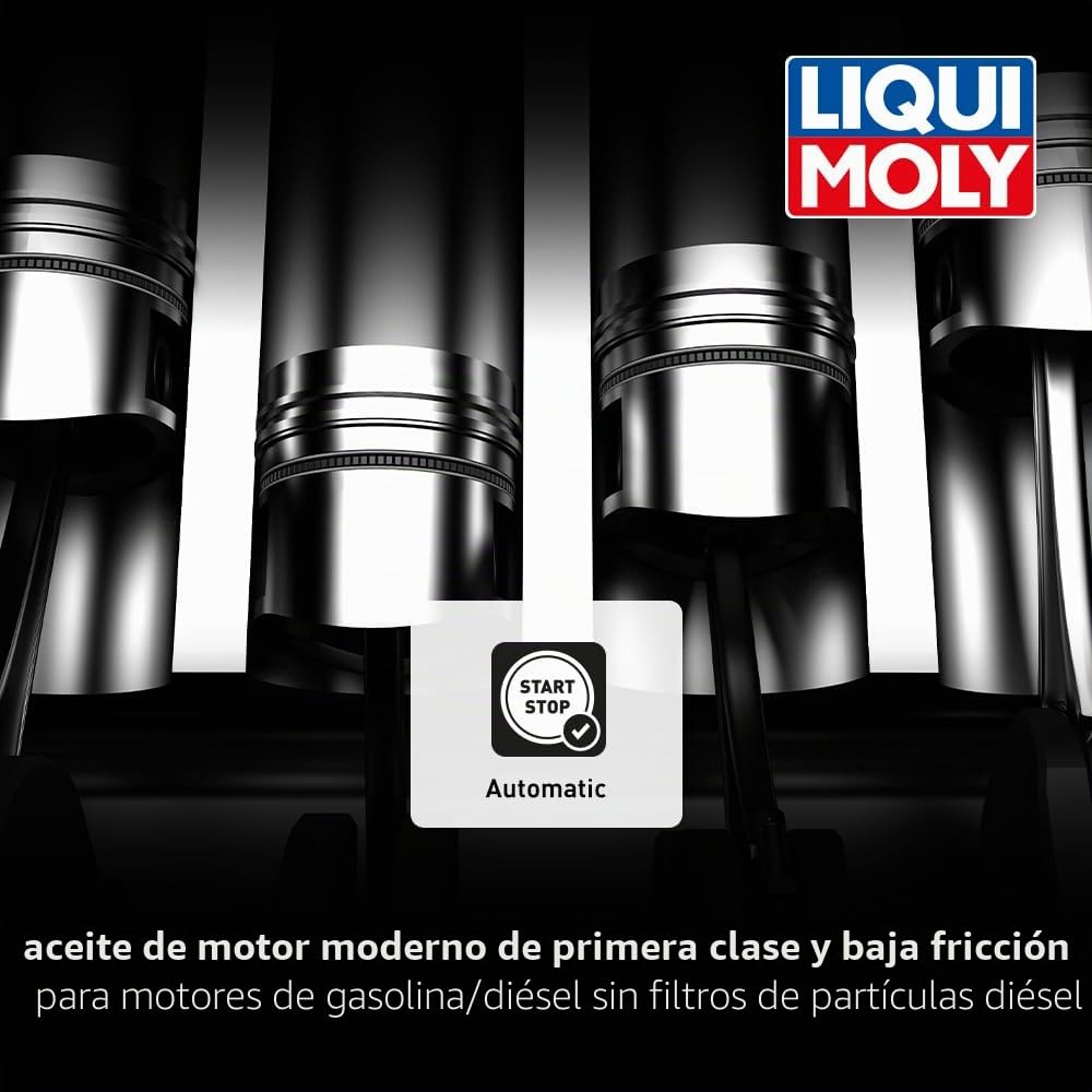 LIQUI MOLY Aceite de motor 5W-40 Leichtlauf ACEA A3/B4 API SP High Tech 5L Compatible con VW Polo V Hatchback 6R1, 6C1 up! Hatchback 121, 122, BL1, BL2, BL3, 123 Golf 7 Hatchback 5G1, BQ1, BE1, BE2