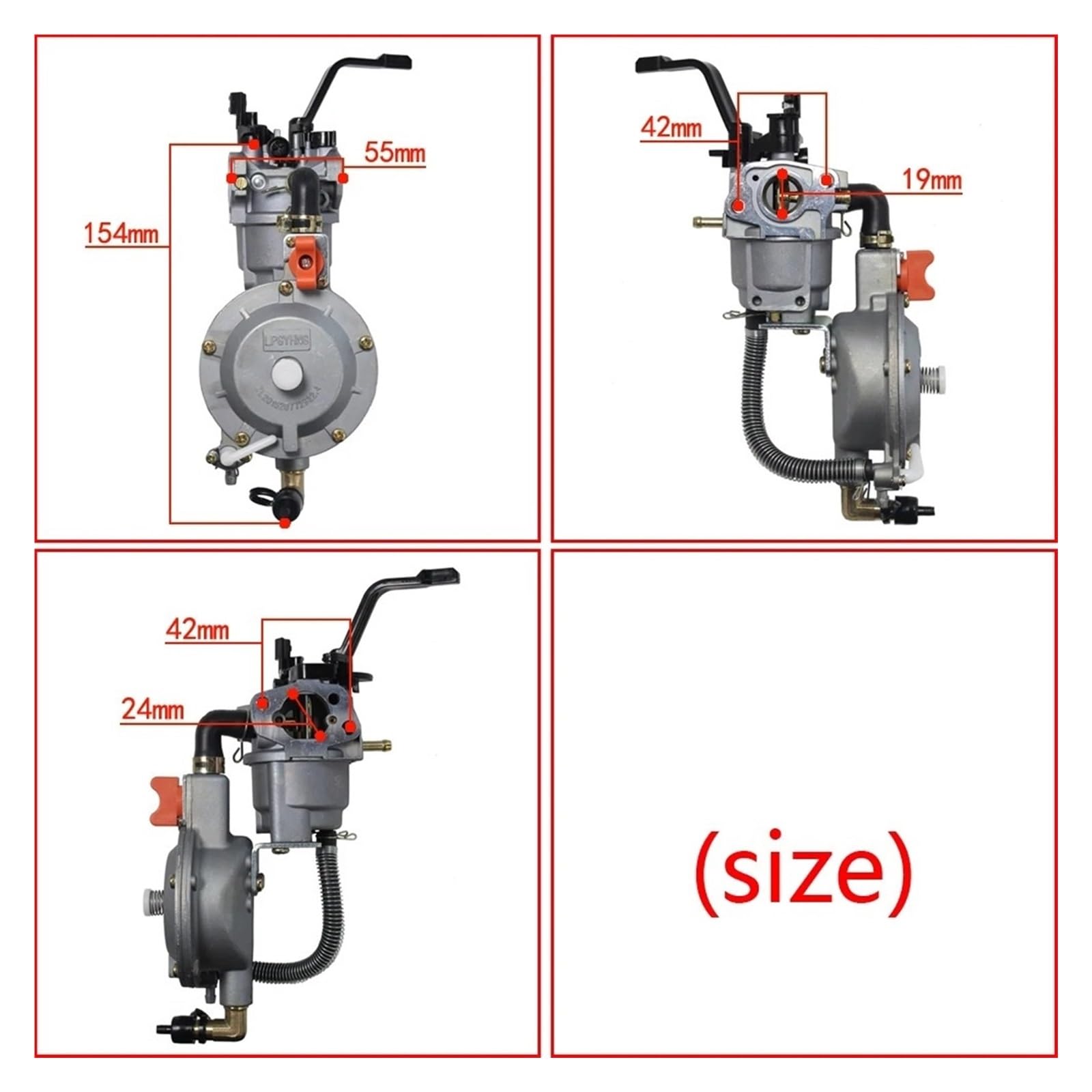 para generador de Gasolina de 2KW 3KW 168F 170F Carburador de Combustible Dual GLP 168 Kit de conversi贸n de carburador de Combustible Dual GLP NG Carburador Carburador