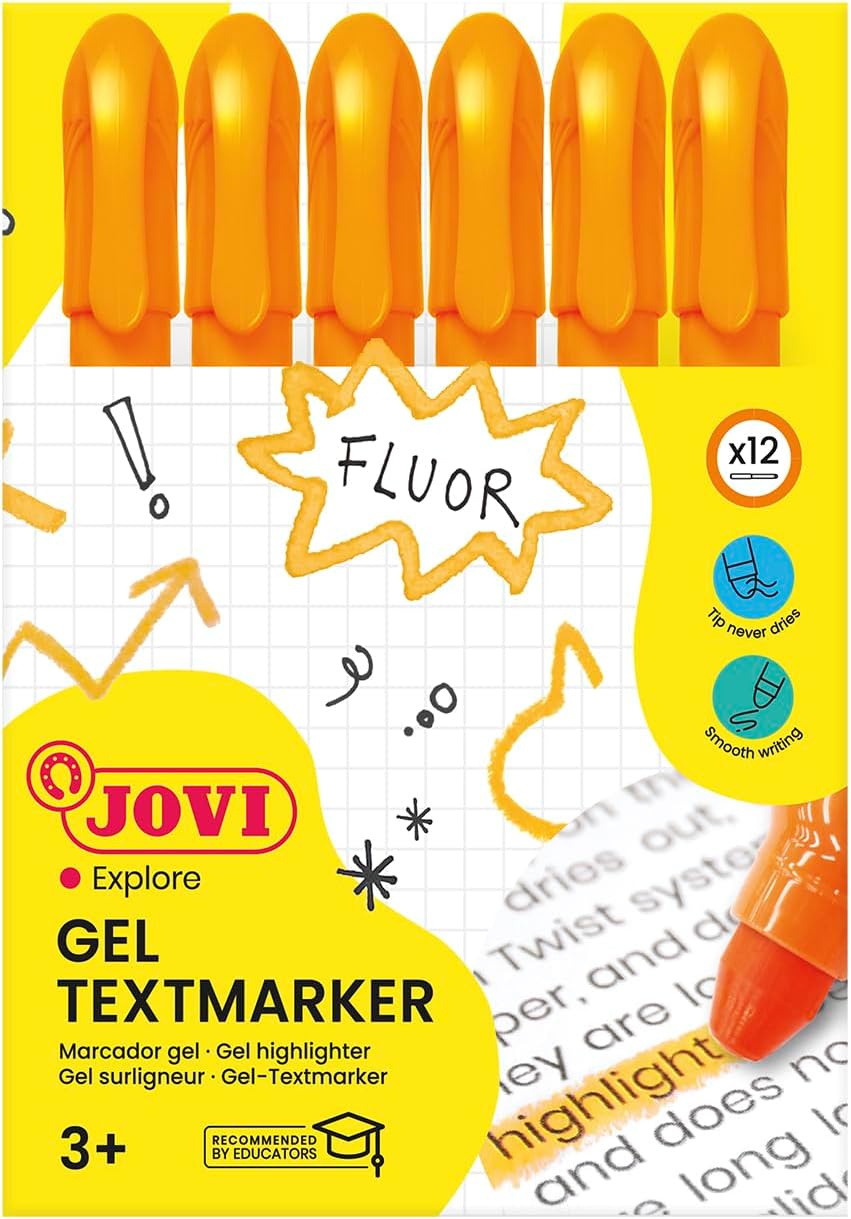 Jovi – Case, 12 Markers with Gel, Orange (1815)