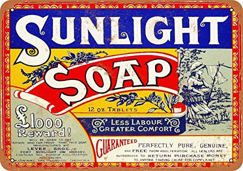 RetroRust 7 x 10 METAL SIGN - 1921 Sunlight Soap - Vintage Rusty Look