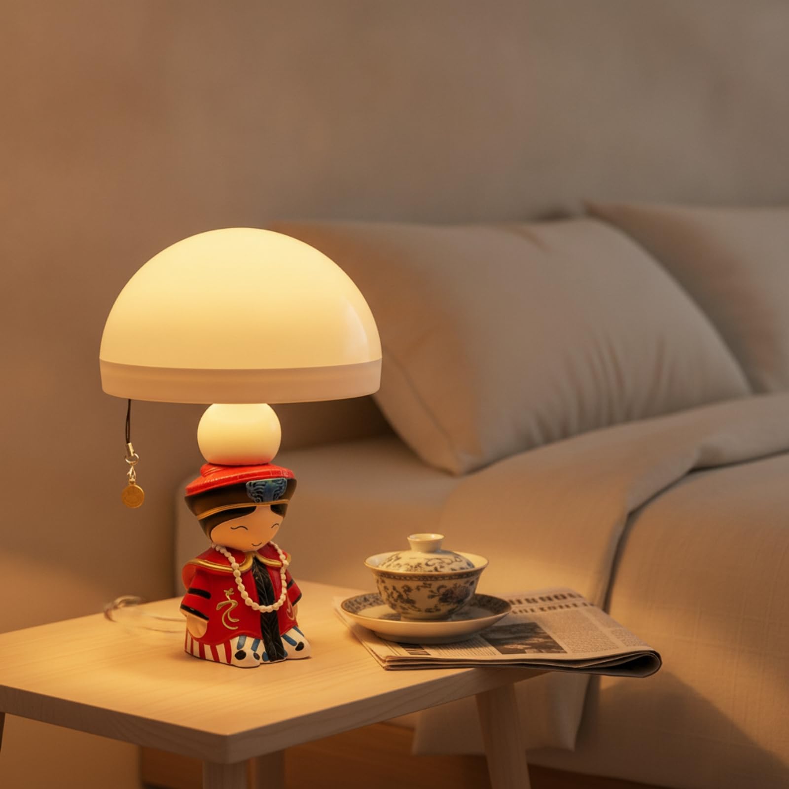 Children Night Nocturna para Niños Lámpara Decorativa Lámpara de Cabecera con Figura Real Brillo Tenue para Relajación Pantalla Redondeada y Resina, Reina