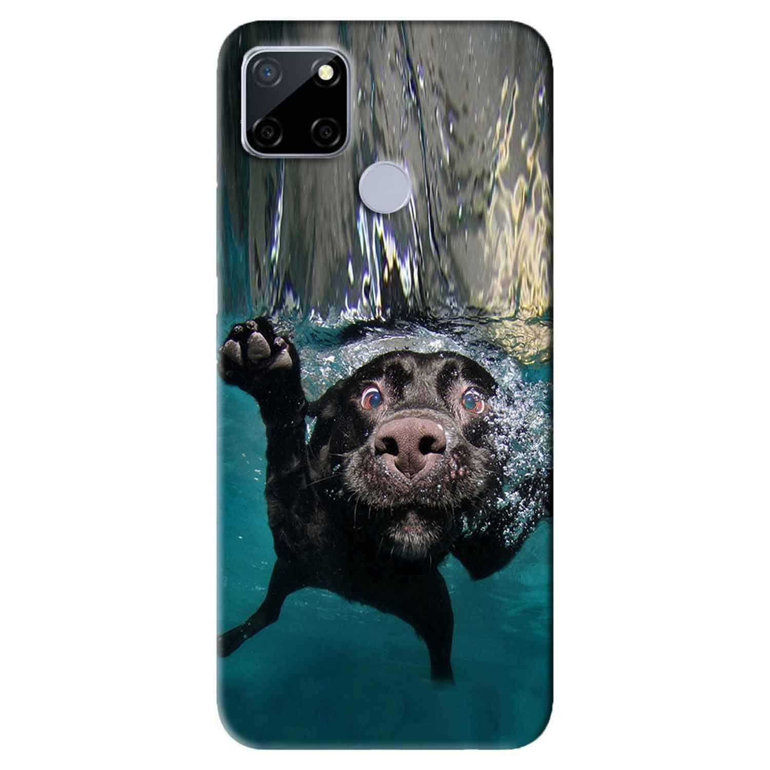 NDCOM for Realme Narzo 20 Back Cover Underwater Dog Printed Hard Case