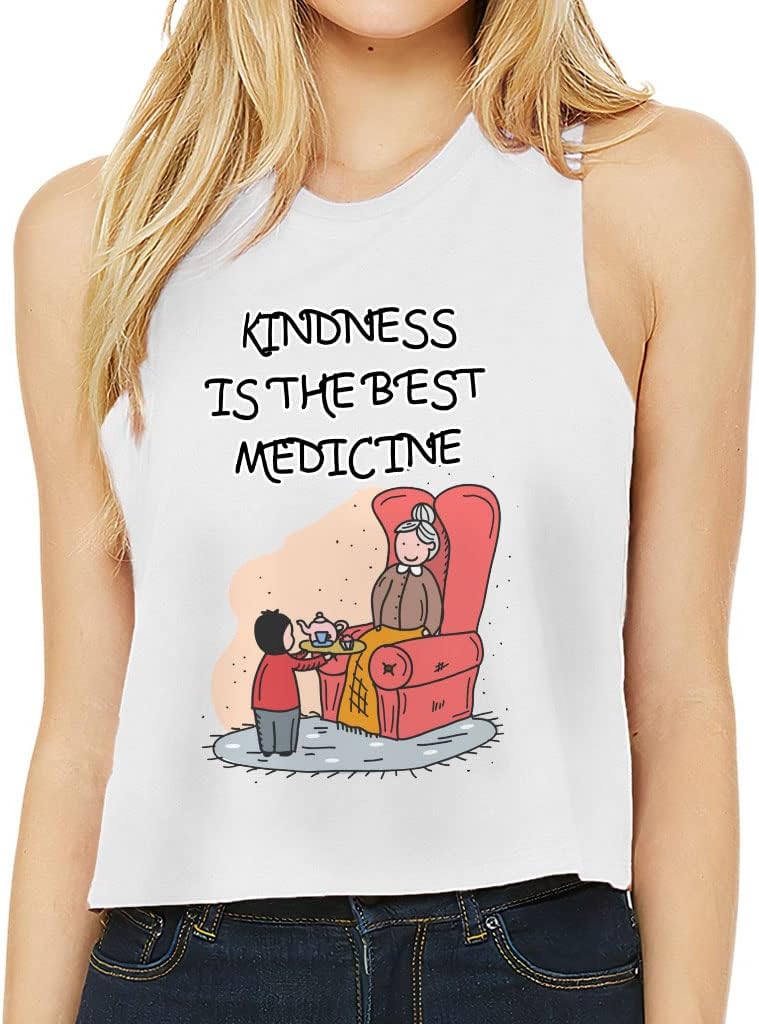 Kindness is The Best Medicine Racerback Cropped Tank - Art Women's Tank - Themed Tank Top