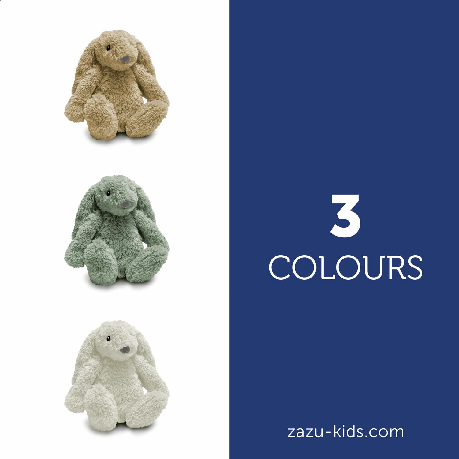 ZAZU - Ro del coniglietto Baby Sonno con batteria ricaricabile – Luce notturna in diversi colori e suoni rilassanti, sensore vino, spegnimento automatico e cavo di ricarica USB-C (beige)