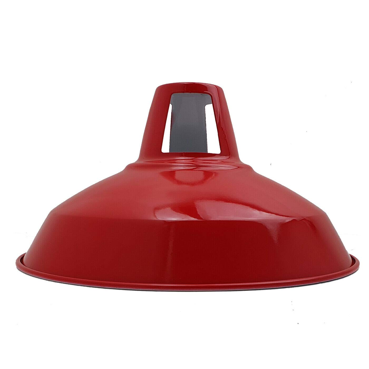 Retro Industrial Ceiling Light Vintage E27 Style Curvy Dome Shaped Pendant Lamp for Kitchen Living Room (Black P) — image 1