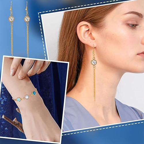 Miniatura 6 de UNICRAFTALE Conector de cristal transparente Encantos de diamantes de imitación Enlaces Conectores con hallazgos de latón Enlace de vidrio facetado