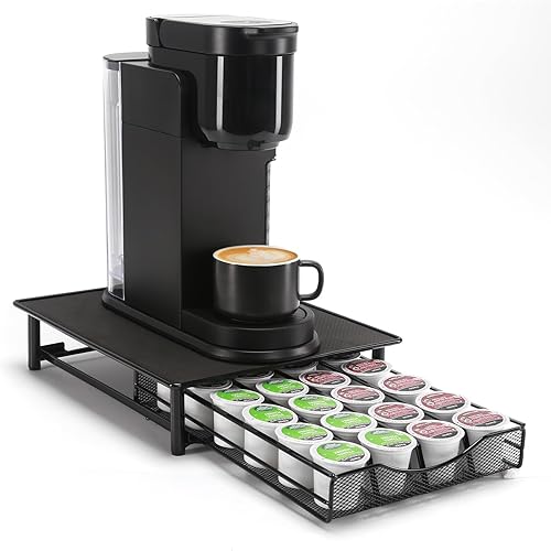 Vista 3 de Cajón de almacenamiento para cápsulas de café compatible con cápsulas Dolce Gusto y K Cup, soporte para 24 cápsulas, almacenamiento compacto debajo