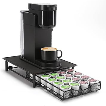 Coffee Pod Holder,Coffee Pod Storage Drawer Compatible With Dolce Gusto Capsules,Coffee Machine Stand,Pod Drawer Dispenser,24 Capsule Capacity,Great for Small Space Counters.
