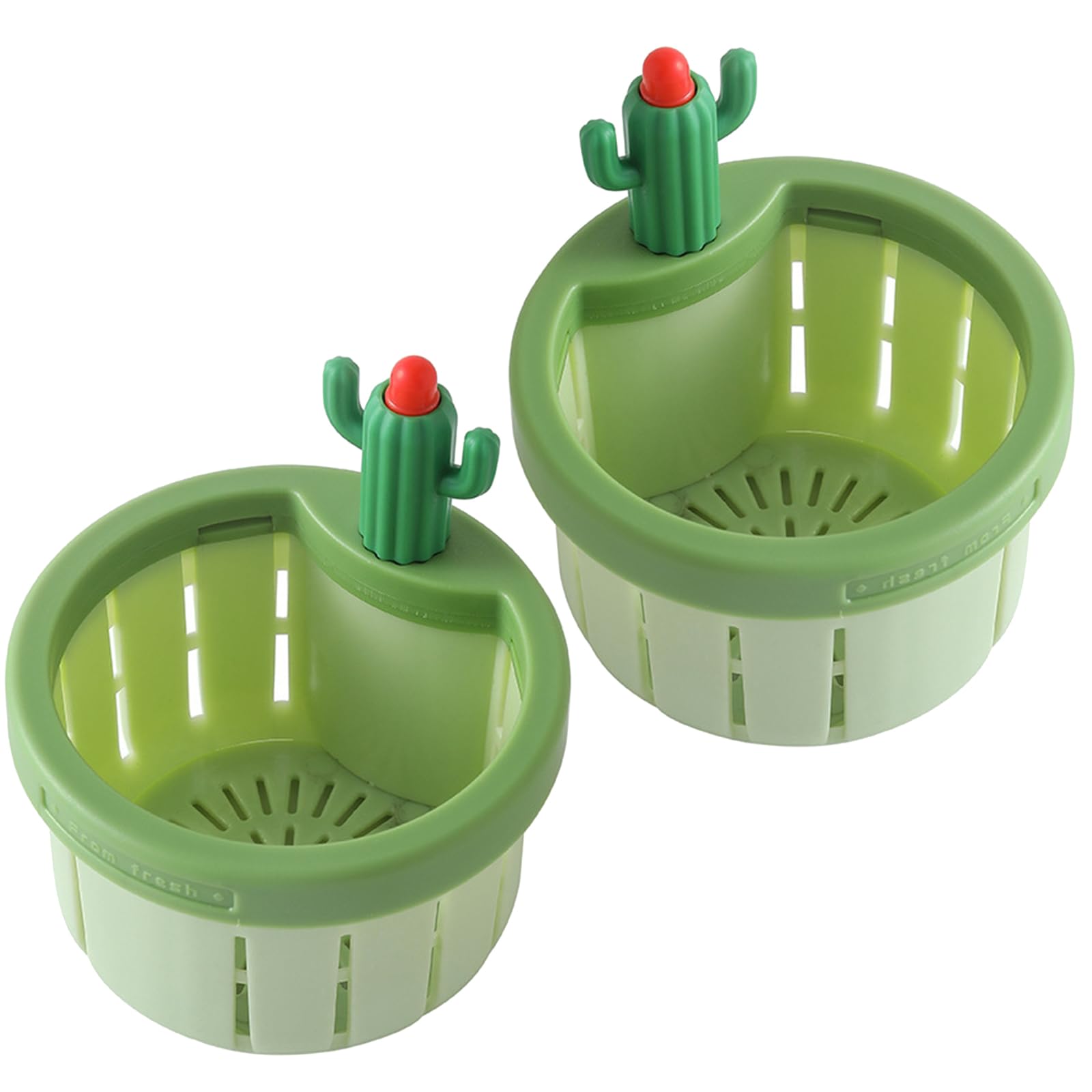 2Pcs Cactus Sink Strainer, Kitchen Draining Basket Food Waste Catcher, Press Release Filter Sink Draining Filter