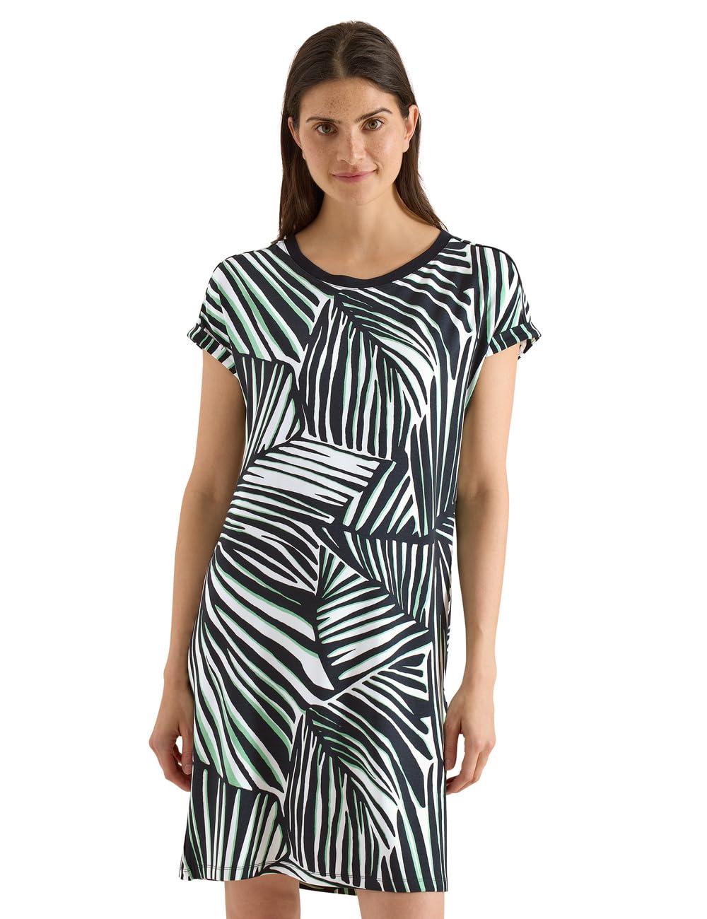 Cecil Damen 1409357 Gemustertes T-Shirt Kleid (1er Pack)