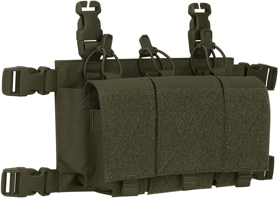KRYDEX Tactical Triple Magazine Pouch 5.56 with 3 GP Pouches Detachable Tactical Placard for M4 M16