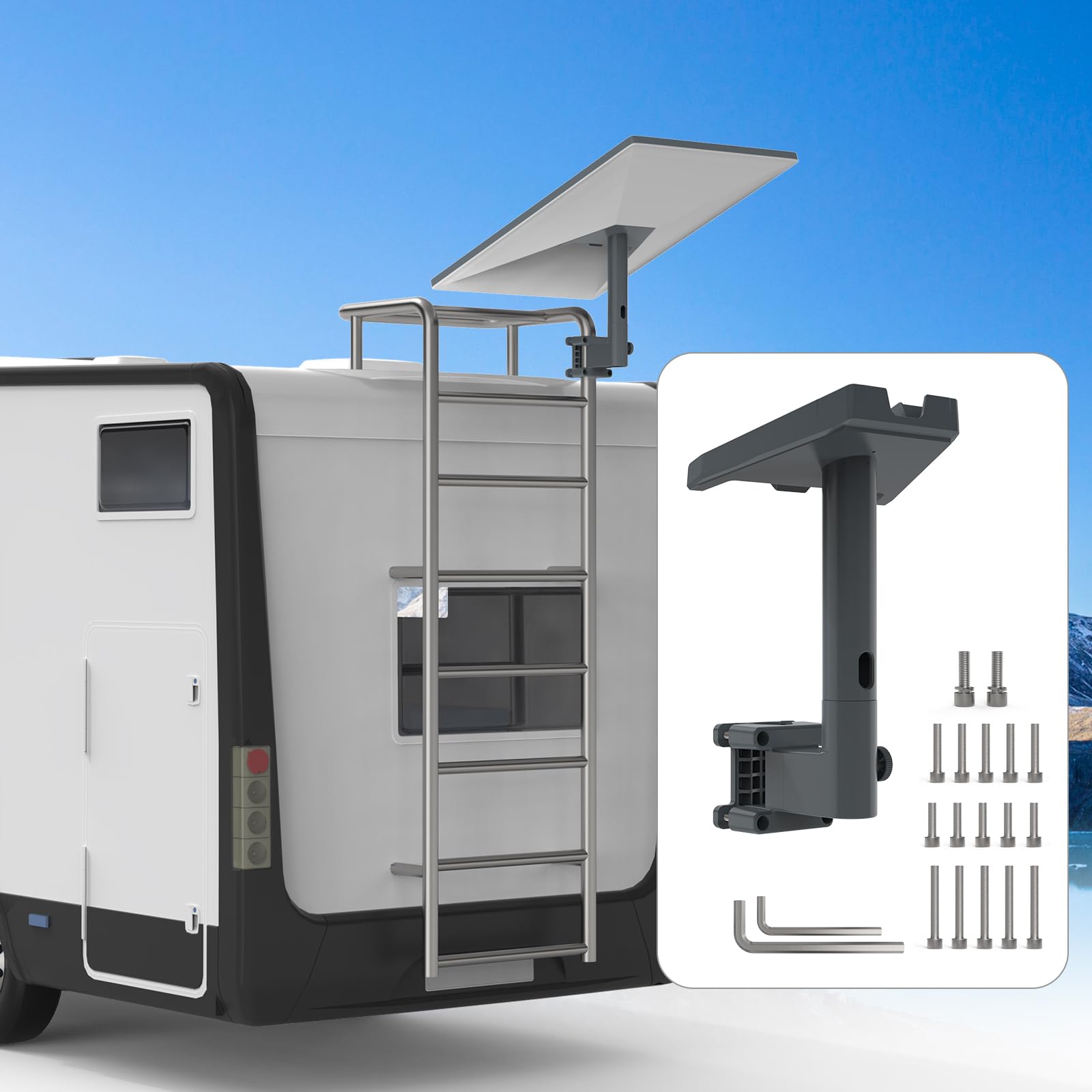 Sponsored Ad – Starlink Mount, Starlink RV Mount for Starlink Gen 3/Starlink Mini, Aluminum Starlink Pole Mount with Installation Range 0.8-1.97” Pipe Adapter