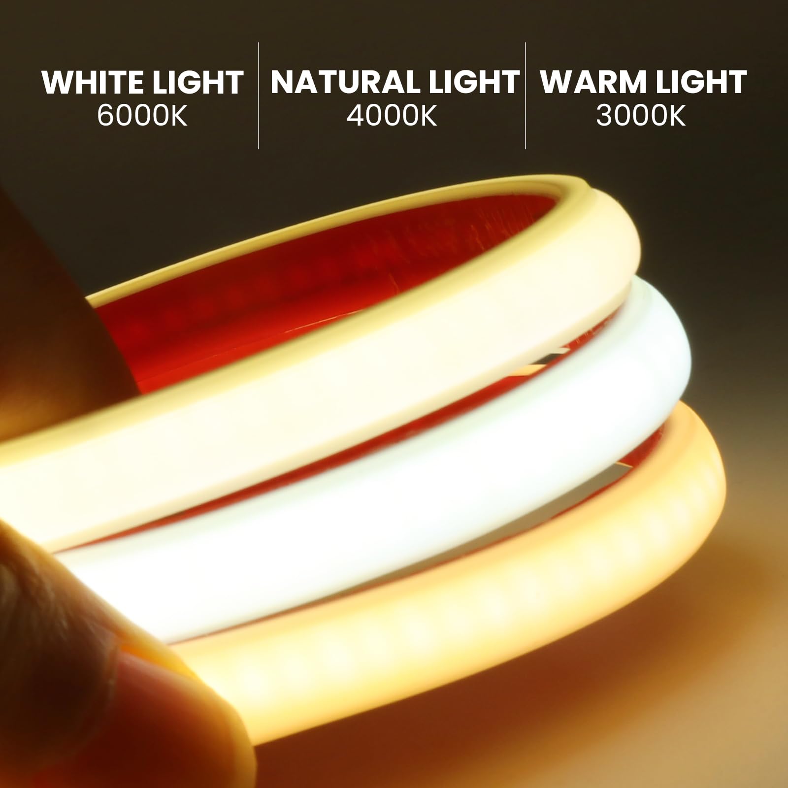 288 LED/m tira de neón LED COB regulable CRI85+,IP65 resistente al agua,flexible,AC220-240V,recortable,diseño DIY,iluminación decorativa para el hogar y tiendas [20m, blanco natural 4000K]