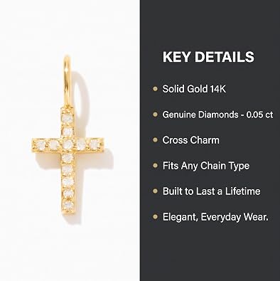 Gelin Petite Diamond Cross Pendant in 14k Solid Gold